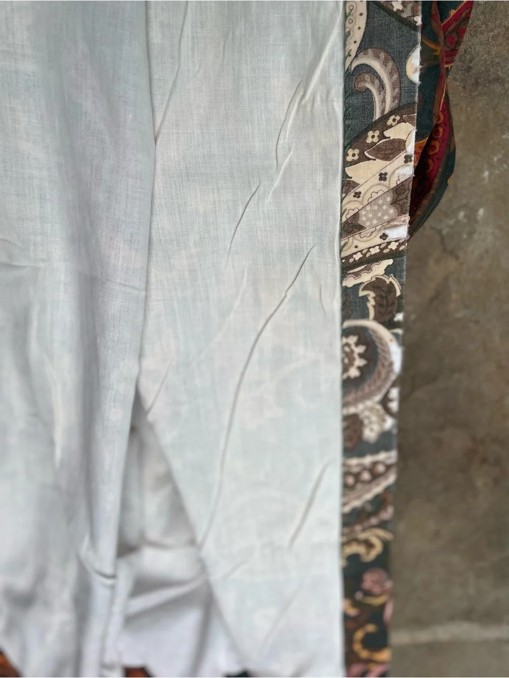 Vintage Croscill Cotton Paisley Rod Pocket Curtain Panels set of 2
